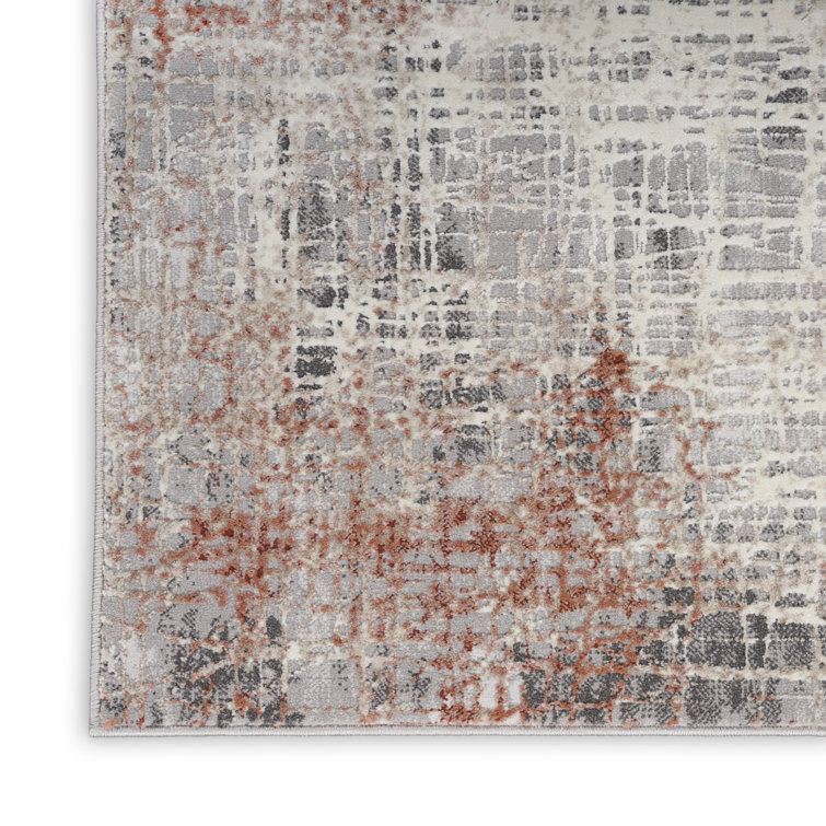 Calvin Klein CK022 INFINITY Rust Red/Grey/Blue Area Rug Wayfair.co.uk